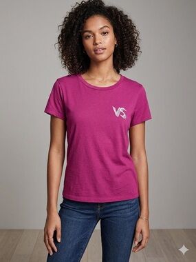 Victoria's Secret Deep Magenta Short Sleeve Tee